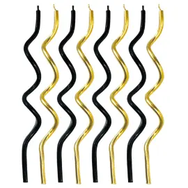 Skruede Kakelys Gull og Svart 8-pakning
