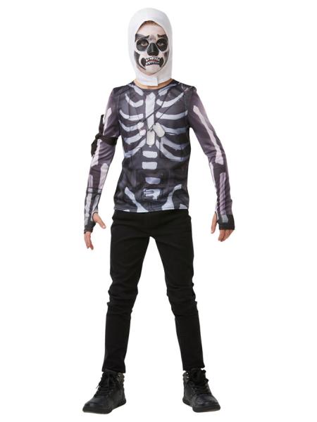Fortnite Skull Trooper Skjorte og Hette Barn