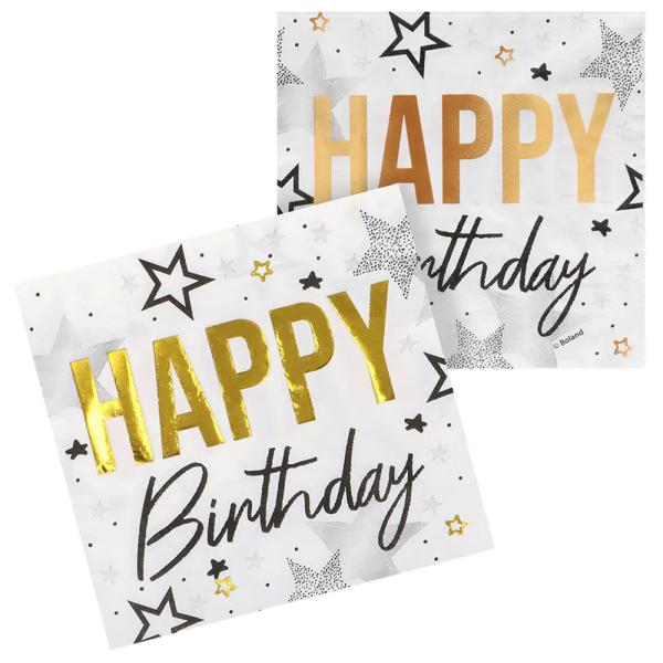 Papirservietter Happy Birthday