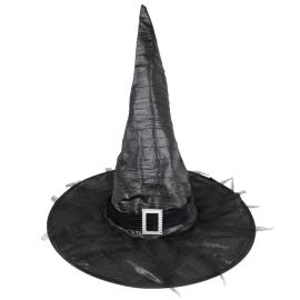 Svart Heksehatt med Spenne & Nettingstoff