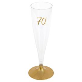 70-års Champagneglass Flergangs Gull