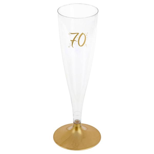 70-års Champagneglass Flergangs Gull