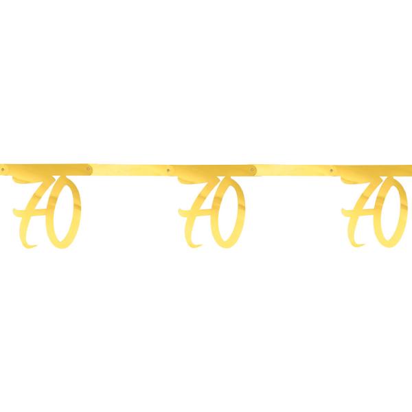 70 Års Girlander Metallic Gull