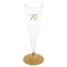 70-års Champagneglass Flergangs Gull
