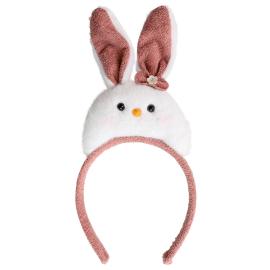 H&aring;rb&oslash;yle med Kanin Hvit/Gammelrosa