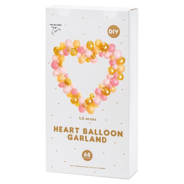 Ballonggirlander Hjerte Rosa & Gull