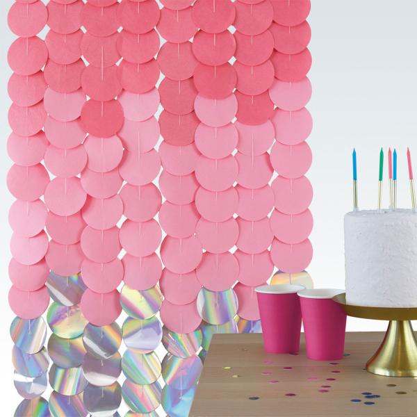 Party Backdrop Rosa/Iriserende 170x80 cm