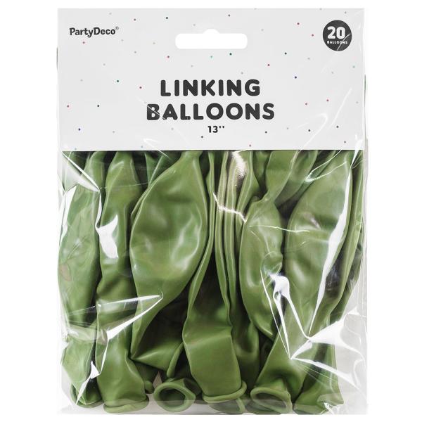 Lenkende Latexballonger Olivengrønn 20-pakning