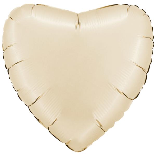 Folieballong Hjerte Satin Creme