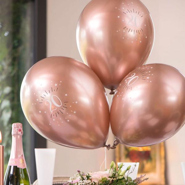Ballonger 20 År Birthday Party Rosegull