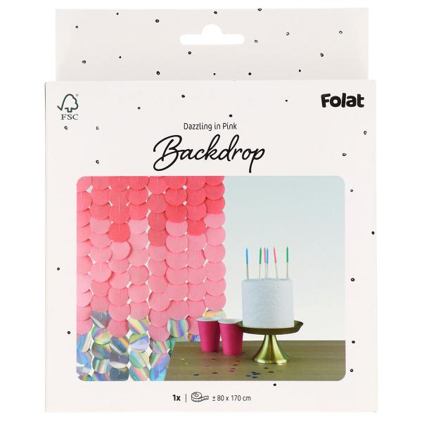 Party Backdrop Rosa/Iriserende 170x80 cm
