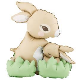 St&aring;ende Folieballonger Kaniner med Blader 51x60 cm