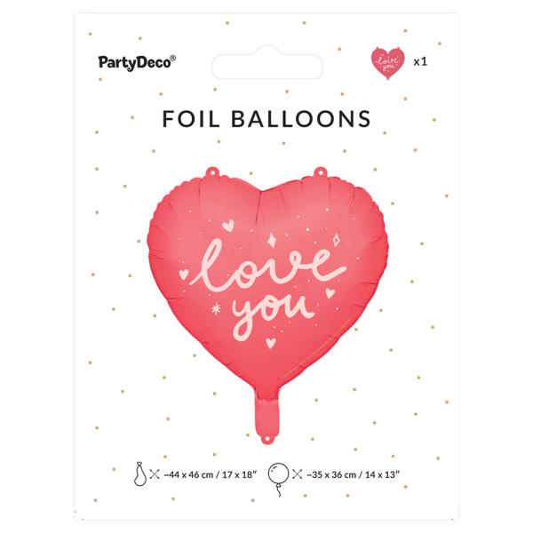 Love You Folieballong Hjerte