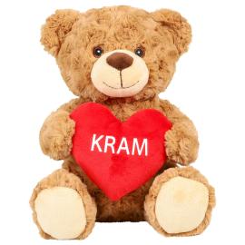 Beige Bamse med Hjerte 25 cm