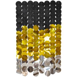 Party Backdrop Svart/Gull/S&oslash;lv 170x80 cm