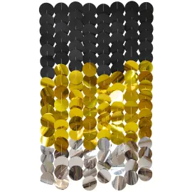 Party Backdrop Svart/Gull/S&oslash;lv 170x80 cm