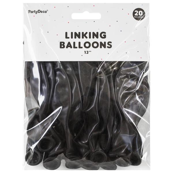 Lenkende Latexballonger Svart 20-pakning