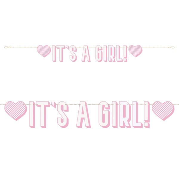 It's a Girl Girlander Rosa & Hvit