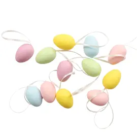 Hengende P&aring;skeegg Flerfarget 12-pakning