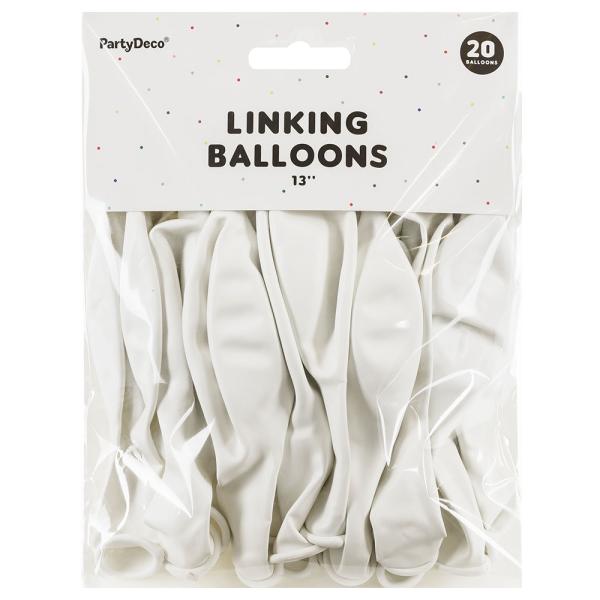Lenkende Latexballonger Hvit 20-pakning
