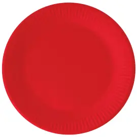Røde Papptallerkener Solid Color