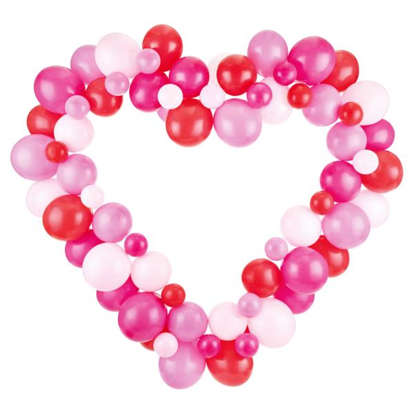 Ballonggirlander Hjerte Rosa & Rød