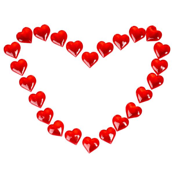 Røde Krystallhjerter 25-pakning