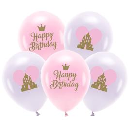Latexballonger Happy Birthday Prinsessen 33 cm