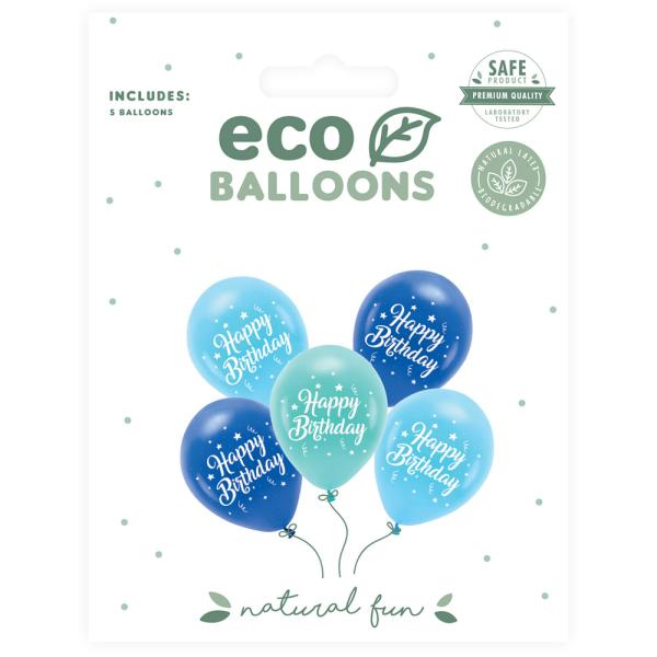 Latexballonger Happy Birthday Blå 26 cm