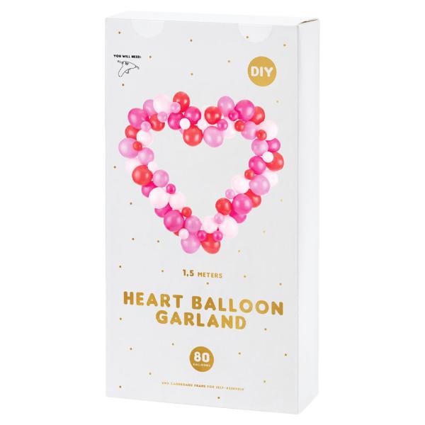 Ballonggirlander Hjerte Rosa & Rød