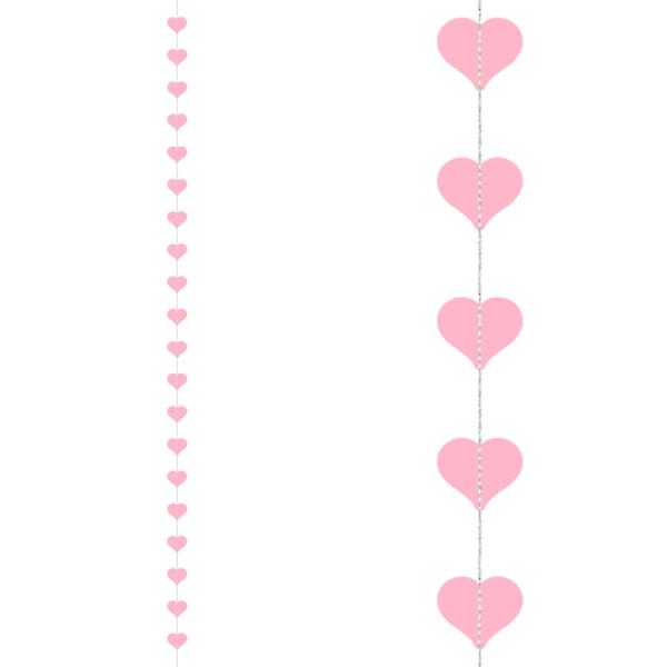 Girlander Hjerter Rosa