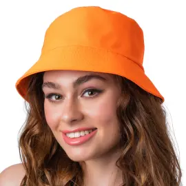 Neon Oransje Solhatt