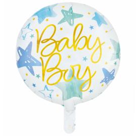 Rund Folieballong Baby Boy 46 cm