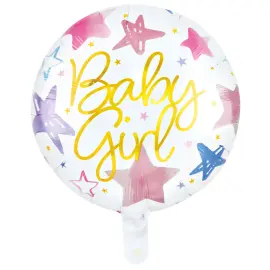 Rund Folieballong Baby Girl 46 cm