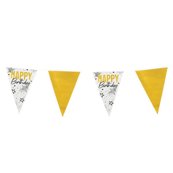 Vimpelgirlander Happy Birthday Stjerner