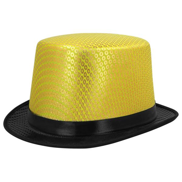 Hatt med Paljetter Svart/Gull