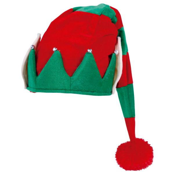 Stripete Nissehatt med Ører og Bjeller