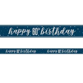 Happy 60th Birthday Banner Bl&aring; & S&oslash;lv