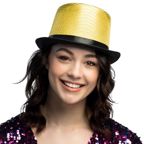 Hatt med Paljetter Svart/Gull