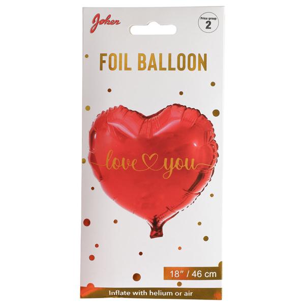 Hjerte Folieballong I Love You 46 cm