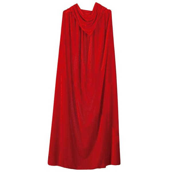 Rød Mantel med Hette 130 cm