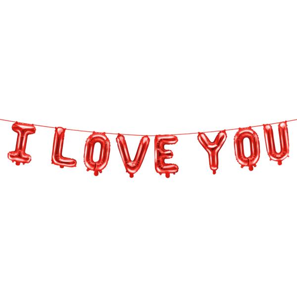I Love You Bokstavballonger Rød