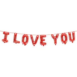 I Love You Bokstavballonger Rød