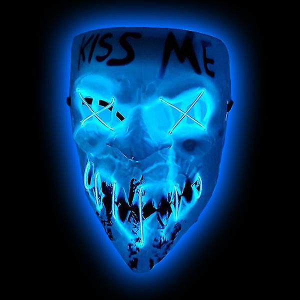 Kiss Me Maske LED Blå