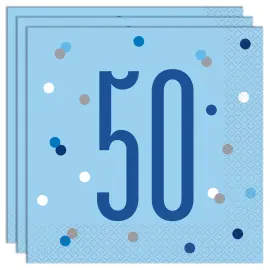 50 års Servietter Blå