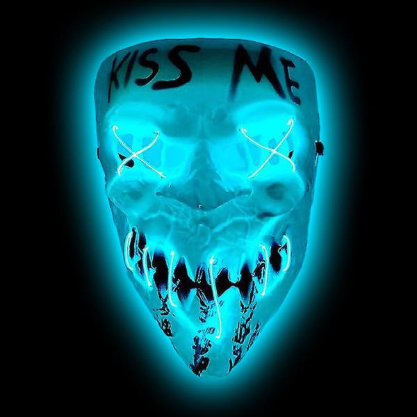 Kiss Me Maske LED Lyseblå
