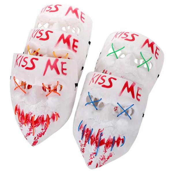 Kiss Me Maske LED Blå