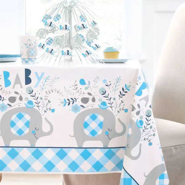 Babyshower Borddekorasjon Elefant Blå