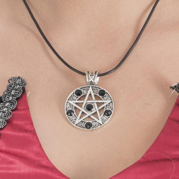 Pentagram Halskjede med Juveler