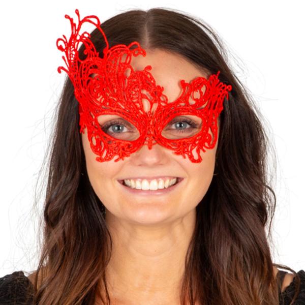 Blonder Øyemaske Rød 22 cm